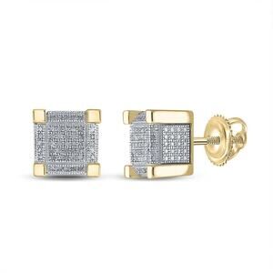 0.25cttw Diamond Square Stud Earrings 925 Sterling Silver